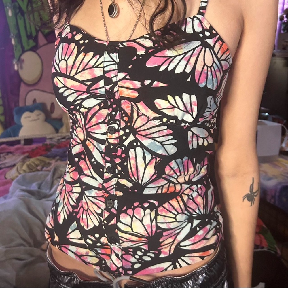 No Boundaries Multicolor Butterfly Camisole